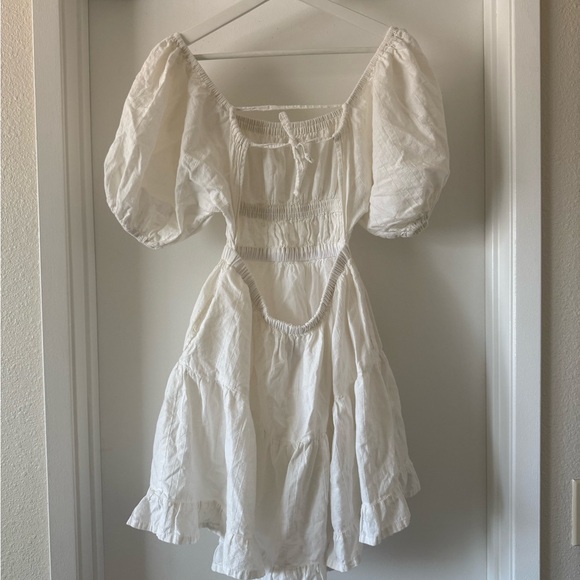 Cleobella Off shoulder “Olive” Mini dress in Ivory White, XS-S. Cottage core - Picture 3 of 8